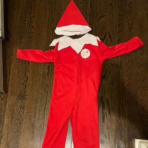 Red Christmas Elf on the Shelf Costume. Gloves not included. Size 2-3T.